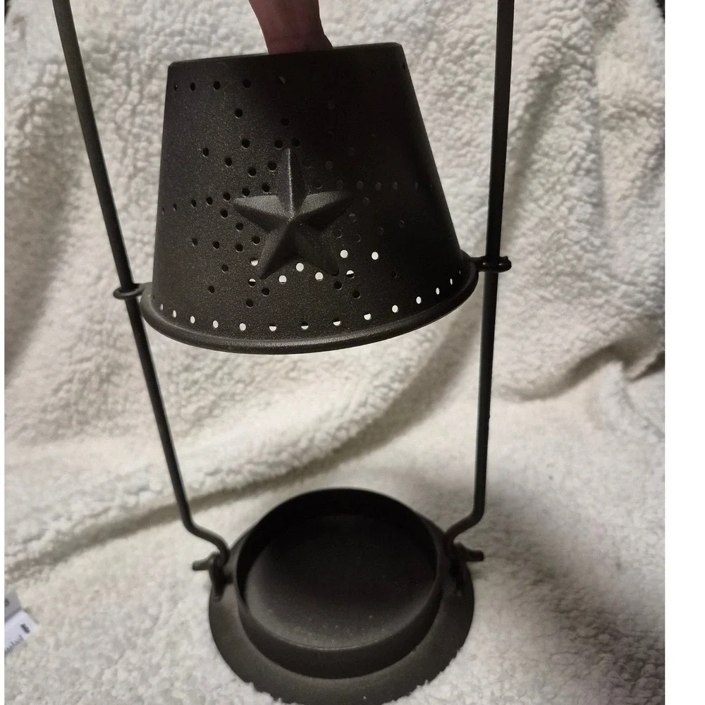 Yankee Candle Metal Punched Star Candle Holder Lantern Dark Bronze 13in